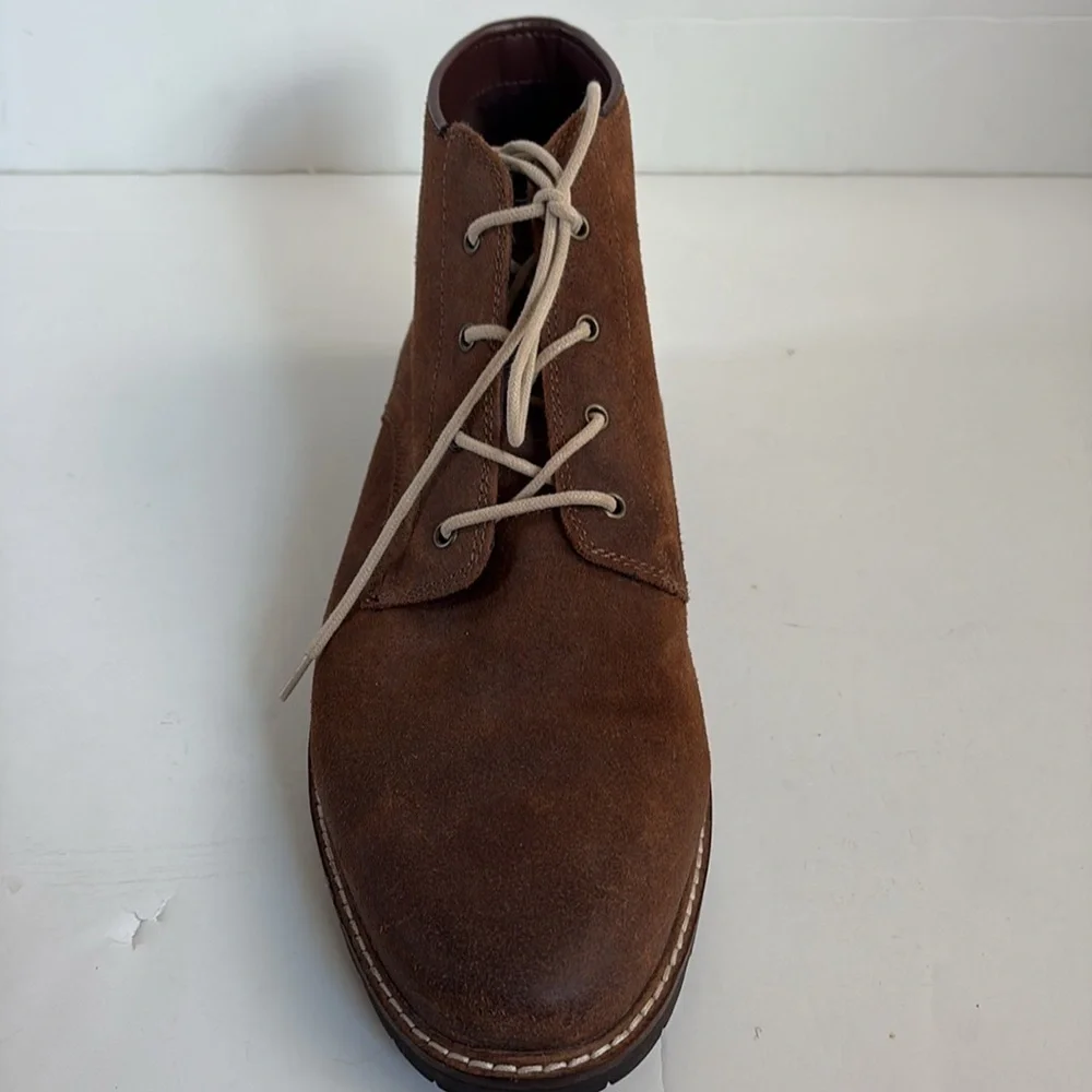Vince Camuto Lancelot Chukka brown leather upper lace up ankle boots